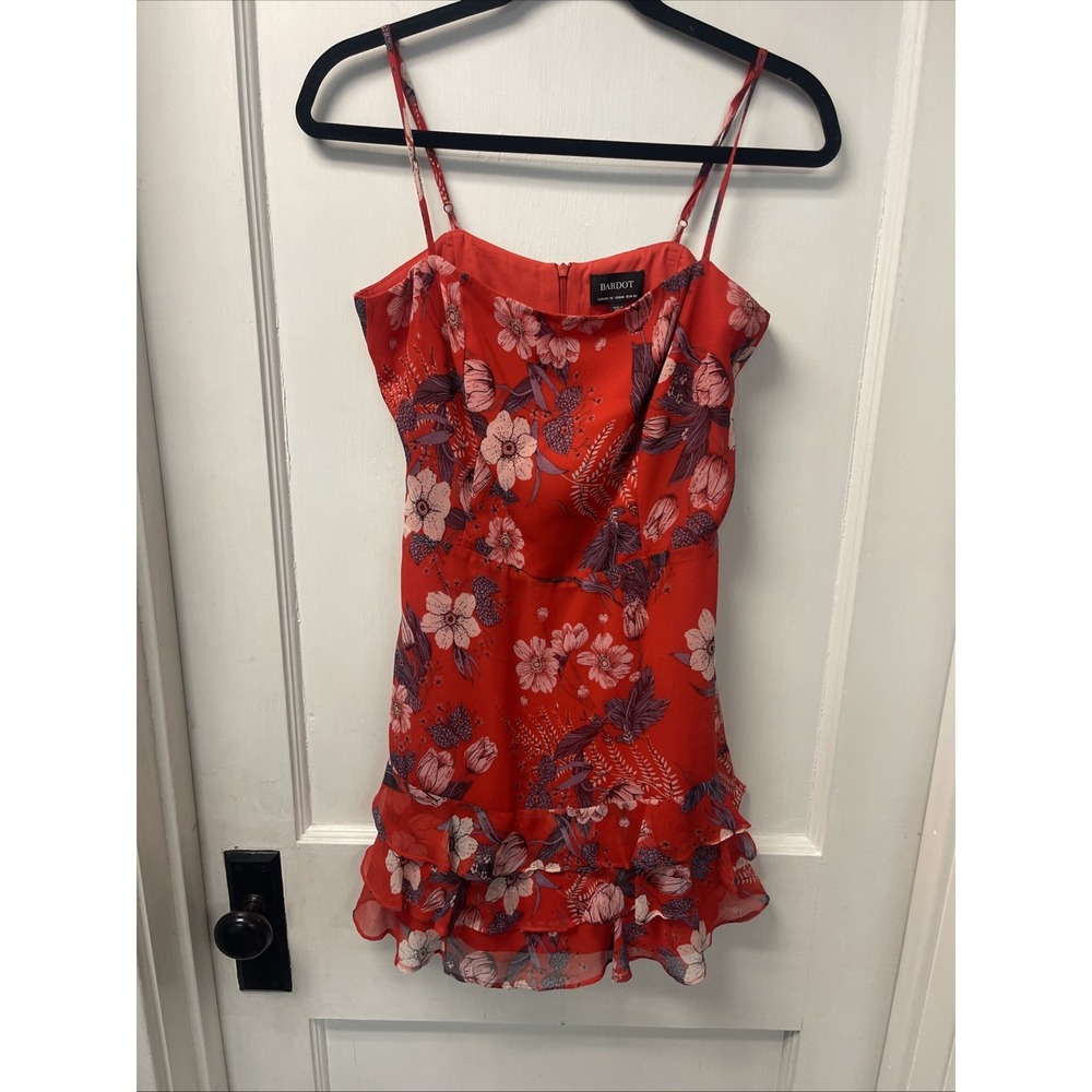 Bardot Women's Yellow Floral Off Shoulder Midi Dress Size 6
